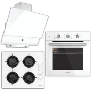 Luxell A6-Sf2Mt+Lx 40Ta-Hdf+Da6-830 Kristal Serisi Beyaz Cam Ankastre Set
